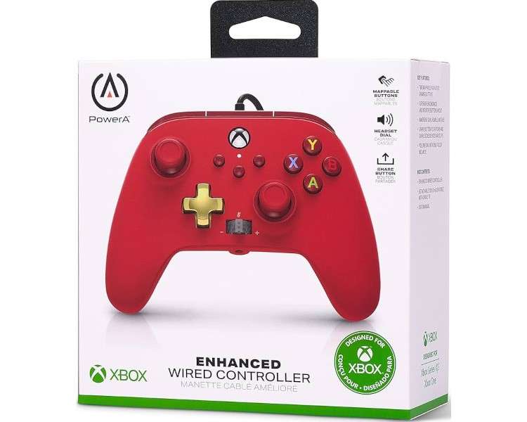 POWER A ENHANCED WIRED CONTROLLER ARTISAN RED (XBONE/WINDOWS 10)