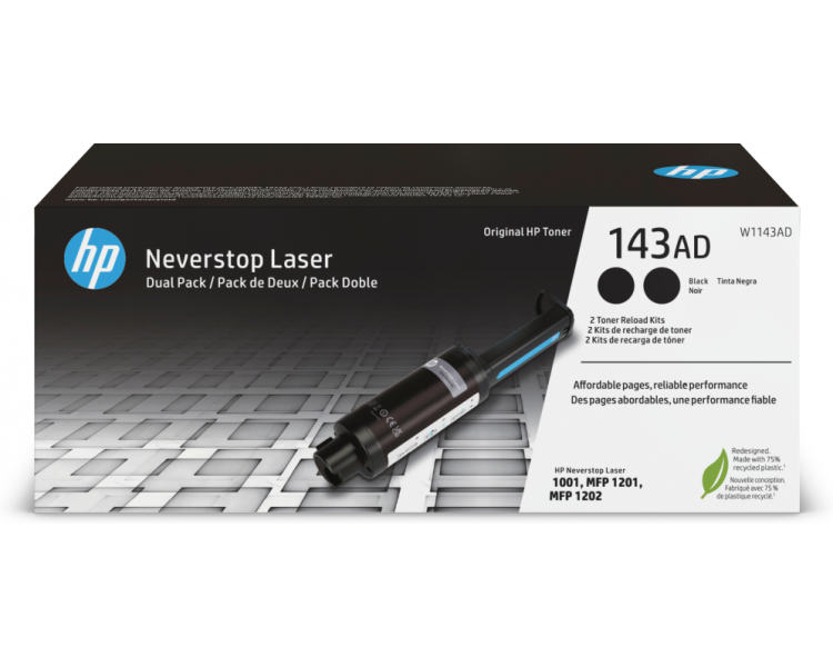 KIT RECARGA TONER HP 143A PACK 2