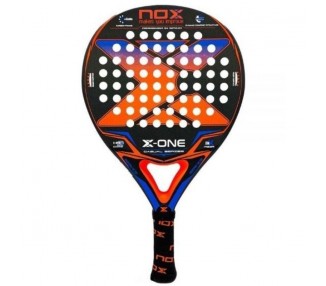 h2NOX X ONE EVO COLOURS h2divUna pala de diseno llamativo con colores llamativos en naranja rojizo o azul electrico sobre fondo