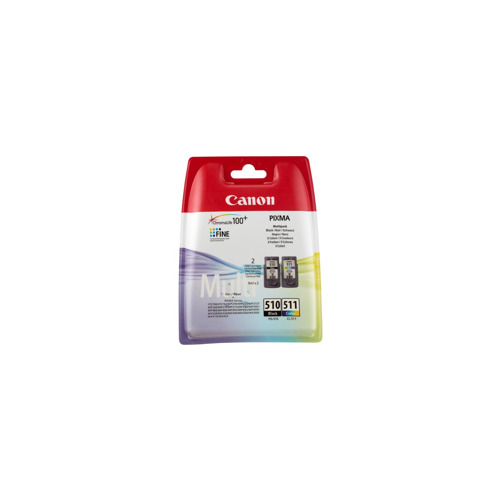 TINTA CANON PG510 CL511 PACK NEGRO CIAN MAGENTA AMARILLO