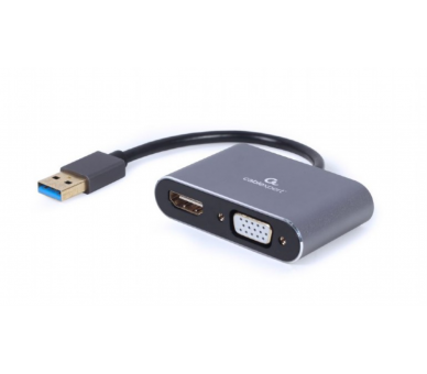 ADAPTADOR DE PANTALLA GEMBIRD USB A HDMI VGA GRIS ESPACIAL