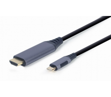 CABLE ADAPTADOR DE PANTALLA GEMBIRD USB TIPO C A HDMI GRIS ESPACIAL 18 M