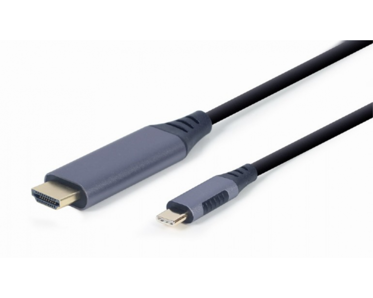 CABLE ADAPTADOR DE PANTALLA GEMBIRD USB TIPO C A HDMI GRIS ESPACIAL 18 M