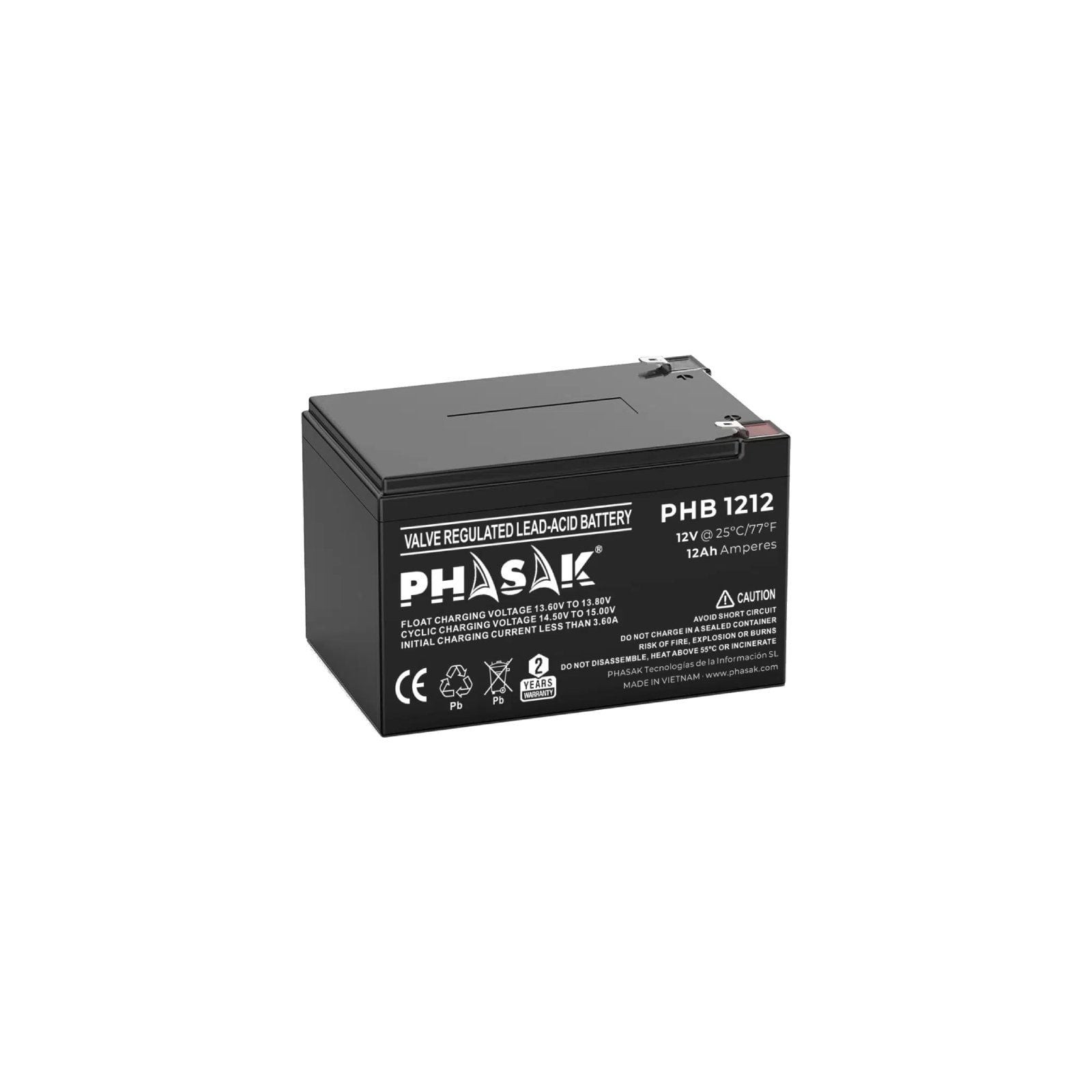 pbBaterias 12V PHASAK bbrPlomo acido Baterias selladas PHASAK de plomo acido de 12V de 12 AhbrCompatibles con los modelos de SA