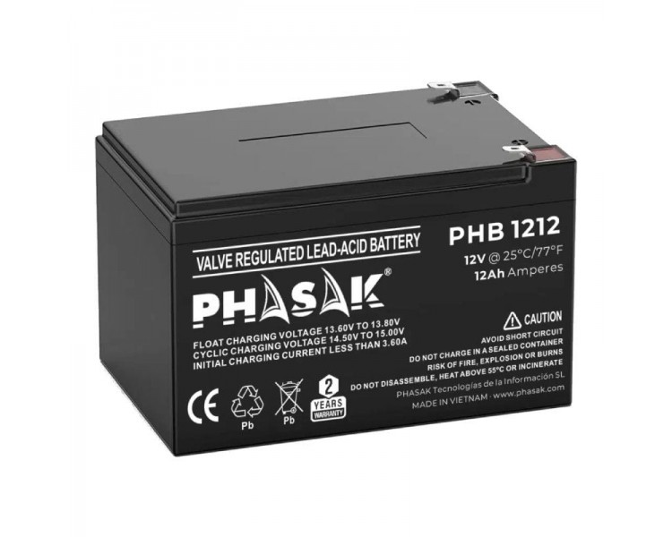 pbBaterias 12V PHASAK bbrPlomo acido Baterias selladas PHASAK de plomo acido de 12V de 12 AhbrCompatibles con los modelos de SA