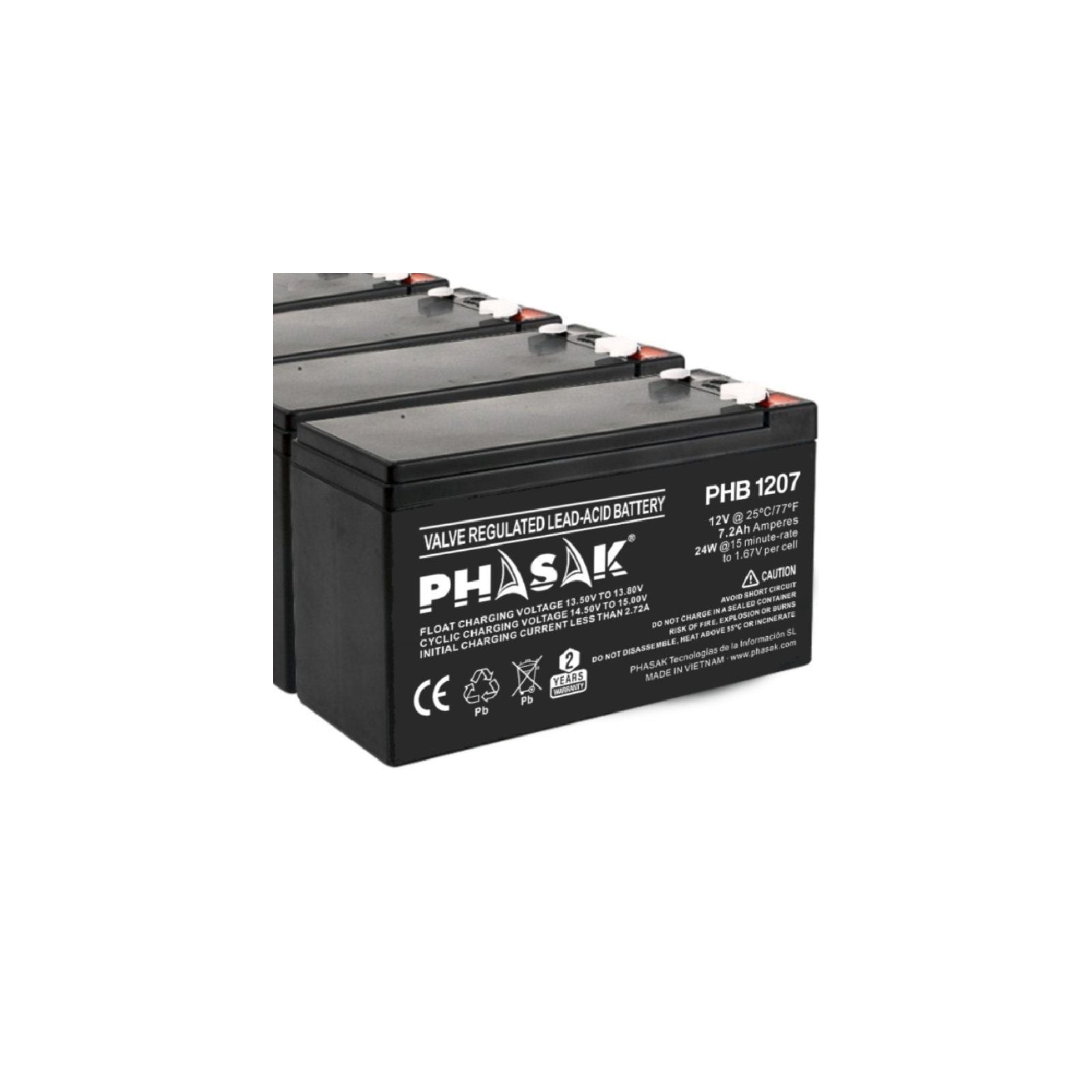 p ph2Baterias 12V PHASAK h2Plomo acido Baterias selladas PHASAK de plomo acido de 12V de 72 AhbrbCompatibles con los modelos de