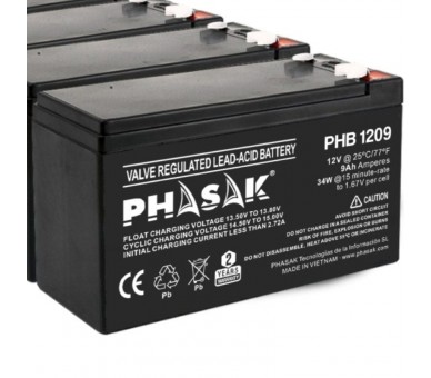 p ph2Baterias 12V PHASAK h2Plomo acido Baterias selladas PHASAK de plomo acido de 12V de 9 AhbrbCompatibles con los modelos de 