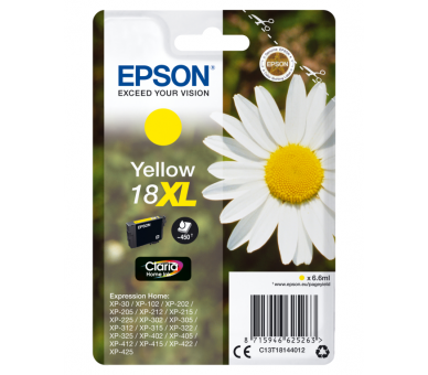 TINTA EPSON EXPRESION HOME 18XL AMARILLO XP102 205 215 305 405