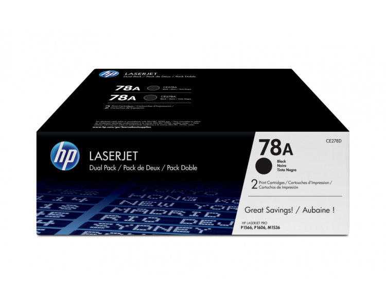 TONER HP 78A PACK AHORRO NEGRO X 2