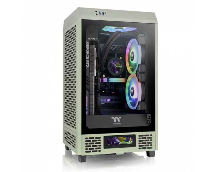 CAJA THERMALTAKE THE TOWER 200 MINI ITX 2XUSB 30 SIN FUENTE VERDE MATCHA