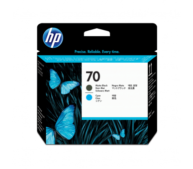 CABEZAL HP 70 NEGRO MATE Y CIAN