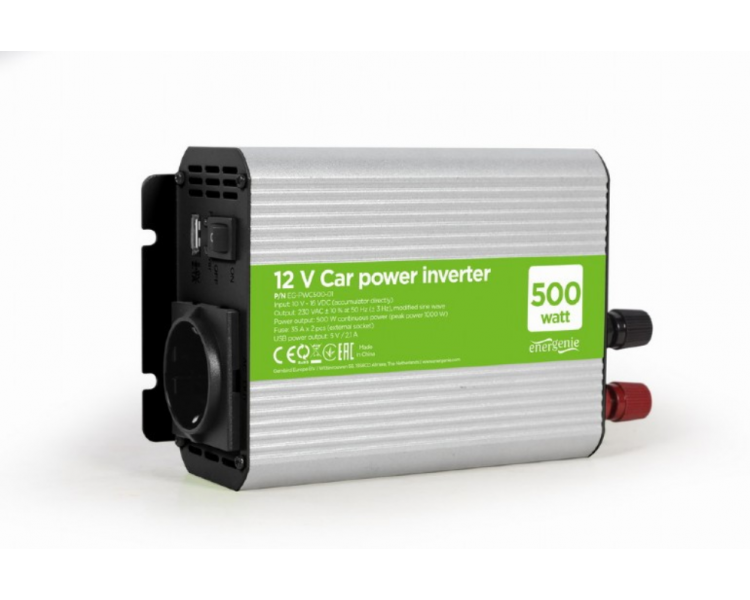 INVERSOR DE CORRIENTE GEMBIRD PARA COCHE DE 12V 500W