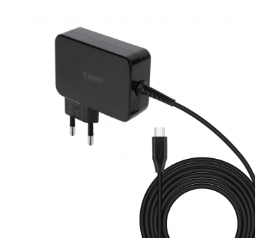 CARGADOR TOOQ PORTATIL GAN USB C PD 90W NEGRO