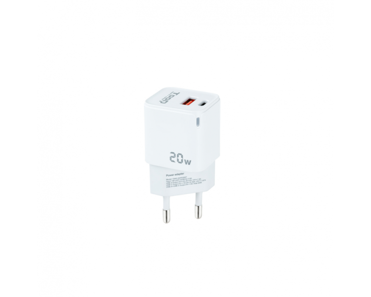 CARGADOR DE PARED TOOQ USB C PD USB A QC 20W