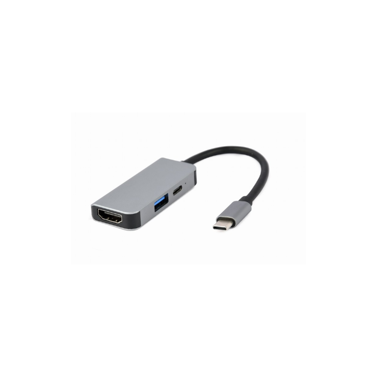 ADAPTADOR MULTIPUERTO USB TIPO C 3 EN 1 PUERTO USB HDMI PD PLATA