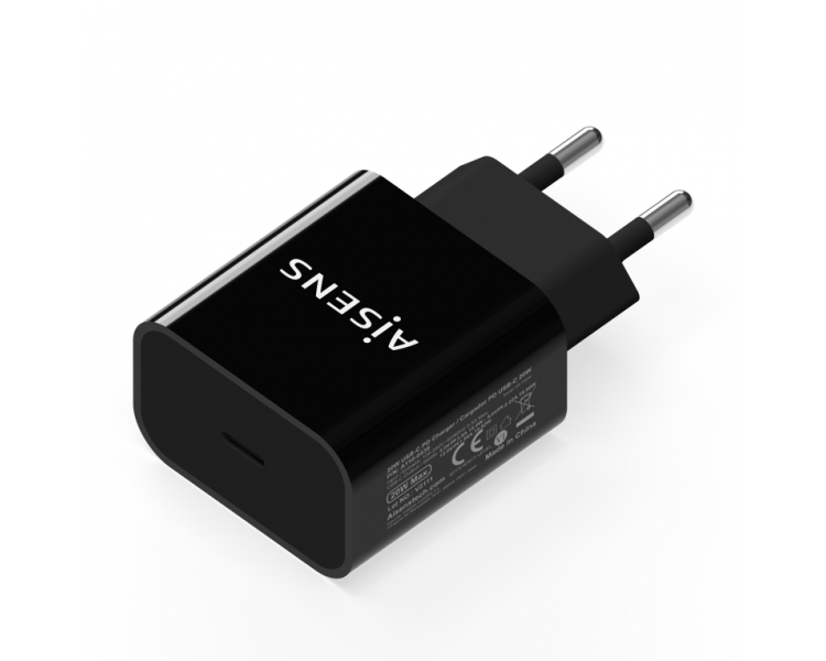 AISENS CARGADOR USB C PD30 1 PUERTO 1xUSB C 20W NEGRO