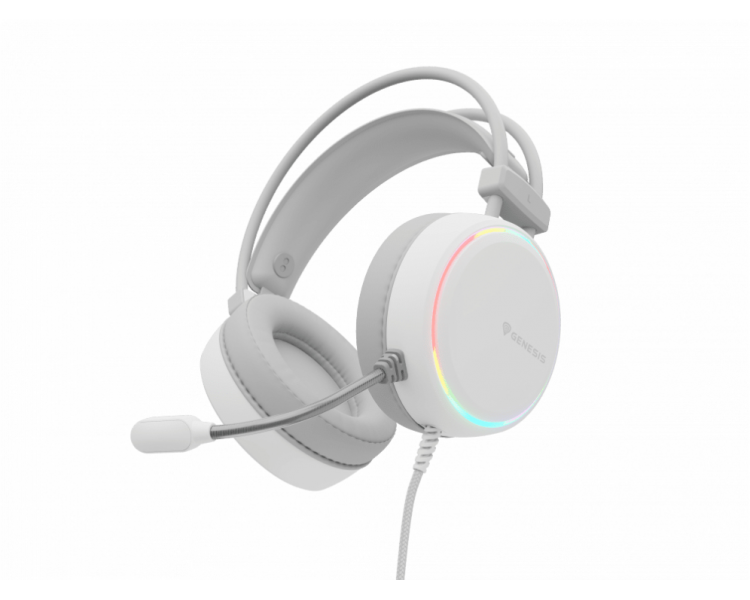 AURICULARES GAMING GENESIS NEON 613 20 RGB BLANCOS