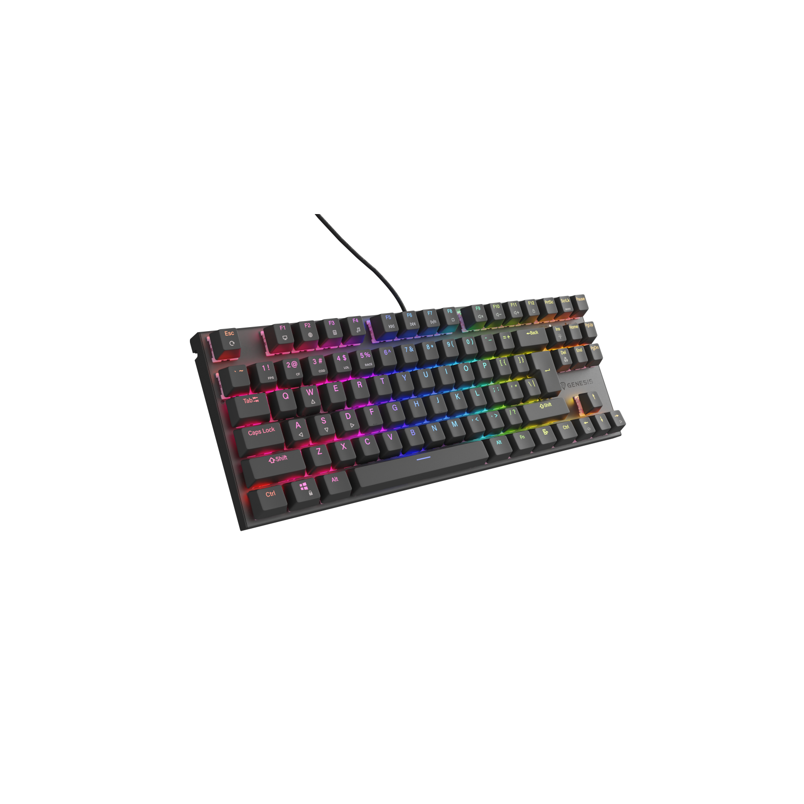 TECLADO GAMING GENESIS THOR 303 TKL RGB NEG MECANIC SWITCH PEACH SILEN HOT SWAP