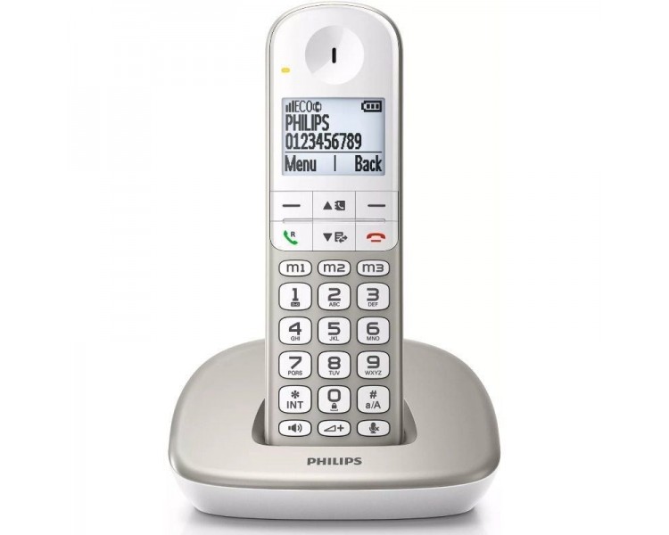 ph2Comodo y sencillo h2pDisfruta de la sencillez del telefono inalambrico Philips XL490 con una pantalla y botones extragrandes