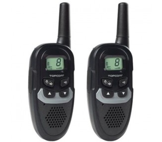 pEl walkie talkie Topcom RC 6410 es un walkie talkie practico y accesible con 8 canales para que pueda comunicarse facilmente e