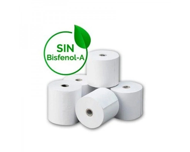 pPaquete 10 rollos papel termico BPA free libre de bisfenol A 57 x 50mmbr p