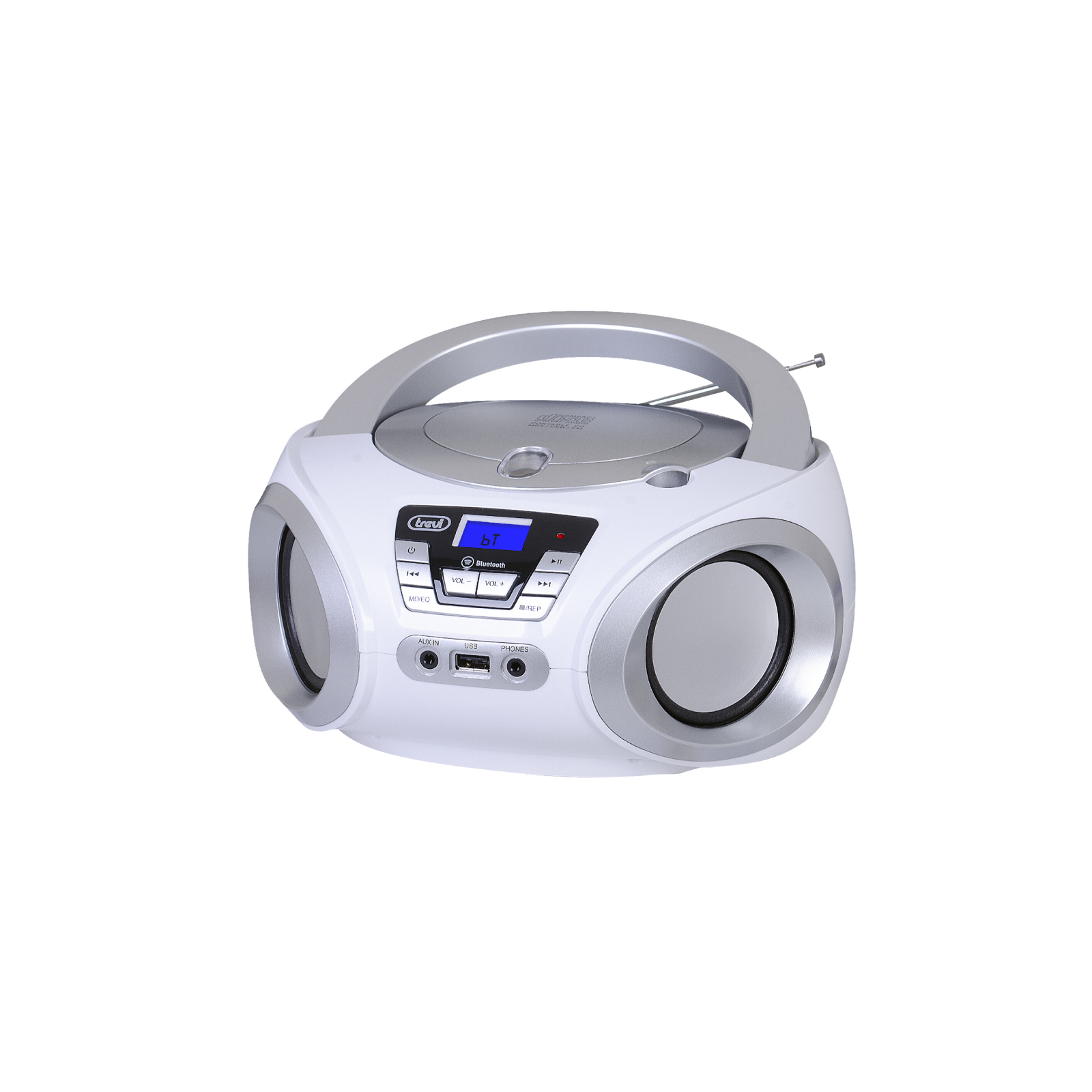 BOOMBOX ESTEREO PORTaTIL CD BLUETOOTH USB AUX IN TREVI CMP 544 BT BLANCO