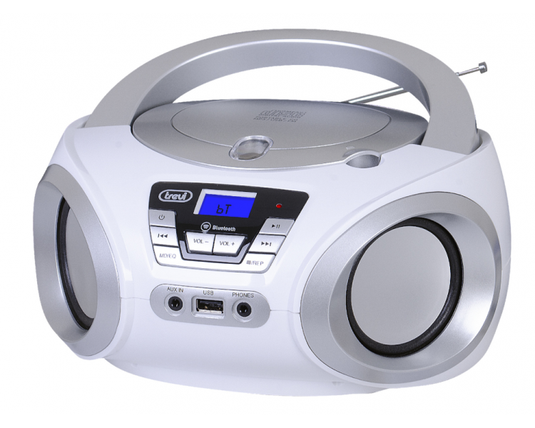 BOOMBOX ESTEREO PORTaTIL CD BLUETOOTH USB AUX IN TREVI CMP 544 BT BLANCO