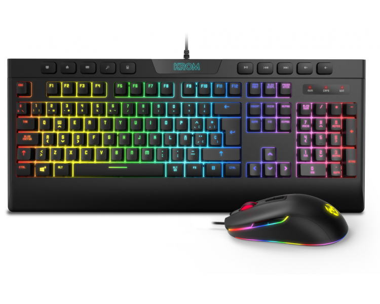 PACK KROM RGB TECLADO MEMBRANA Y RATON KALYOS