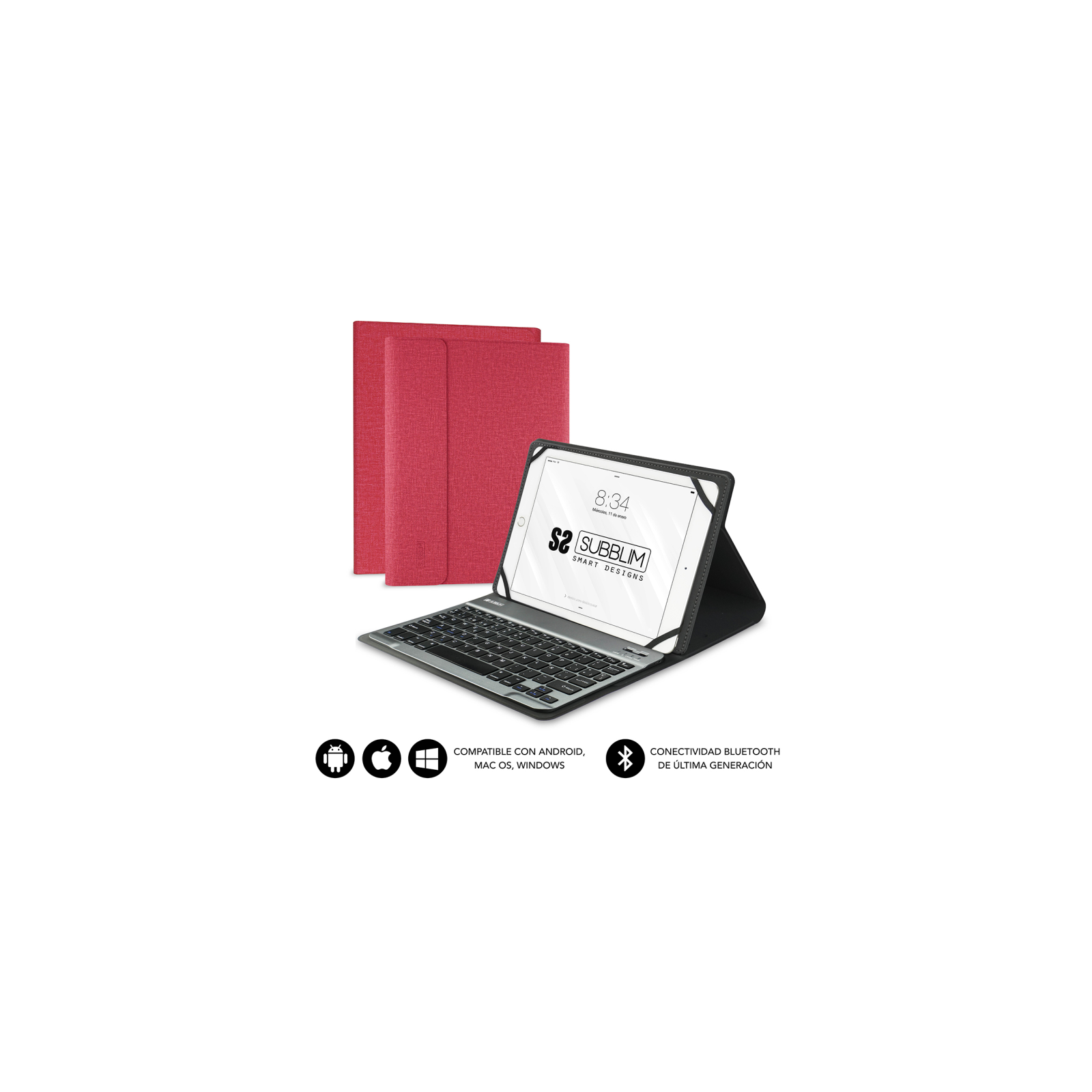 FUNDA TABLET SUBBLIM KEYTAB PRO BLUETOOTH 101 RED