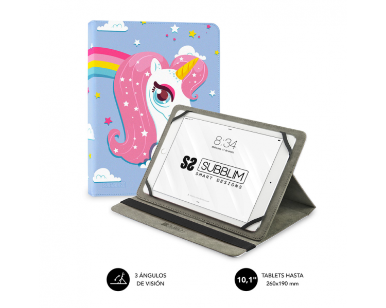 FUNDA TABLET SUBBLIM UNIVERSAL TRENDY CASE UNICORN 101