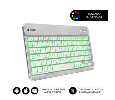 TECLADO SUBBLIM SMART BACKLIT BT KEYBOARD SILVER