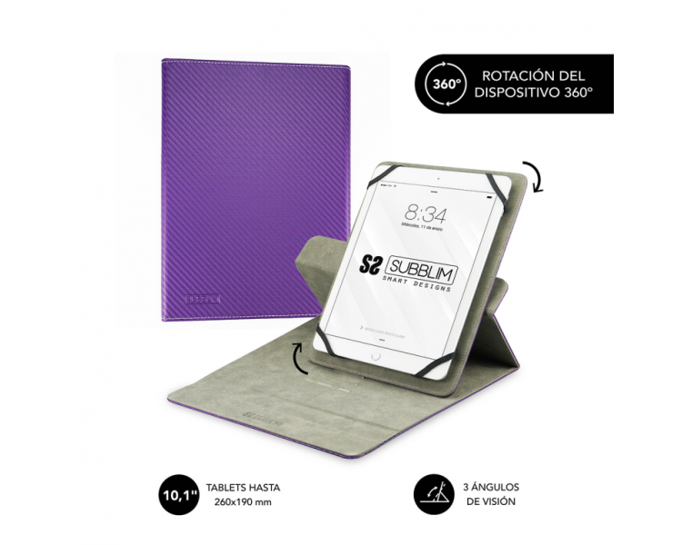 FUNDA TABLET SUBBLIM ROTATE 360 EXECUTIVE CASE 101 PURPLE