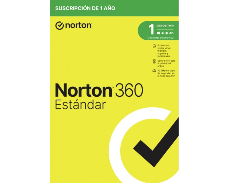 NORTON 360 STANDARD 10GB ES 1 USER 1 DEVICE 12MO