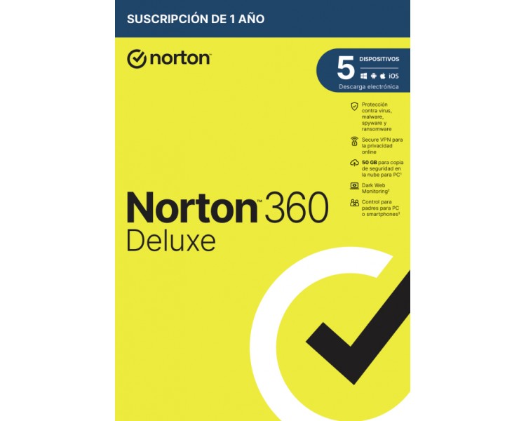 NORTON 360 DELUXE 50GB ES 1 USER 5 DEVICE 12MO