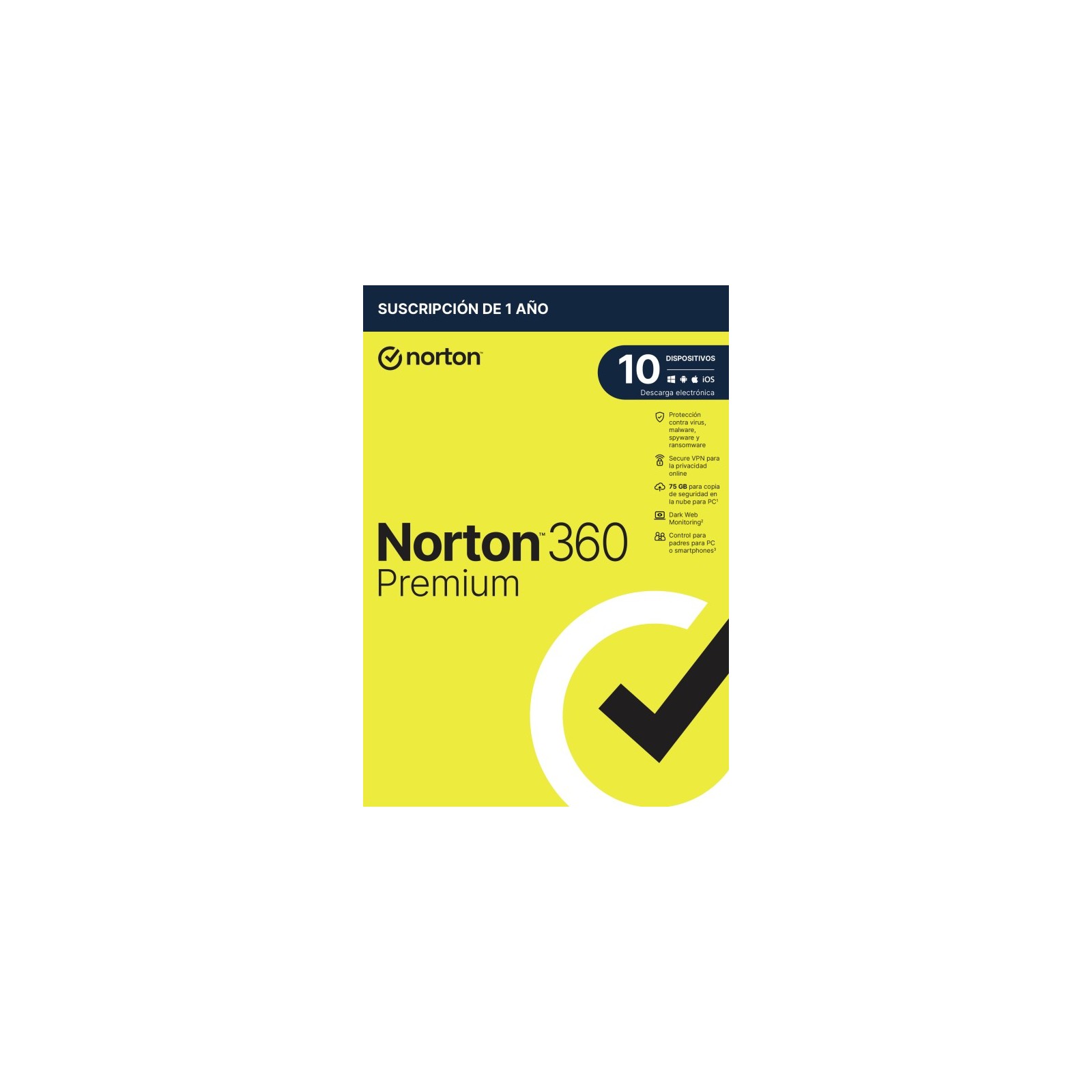 NORTON 360 PREMIUM 75GB ES 1 USER 10 DEVICE 12MO