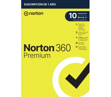 NORTON 360 PREMIUM 75GB ES 1 USER 10 DEVICE 12MO