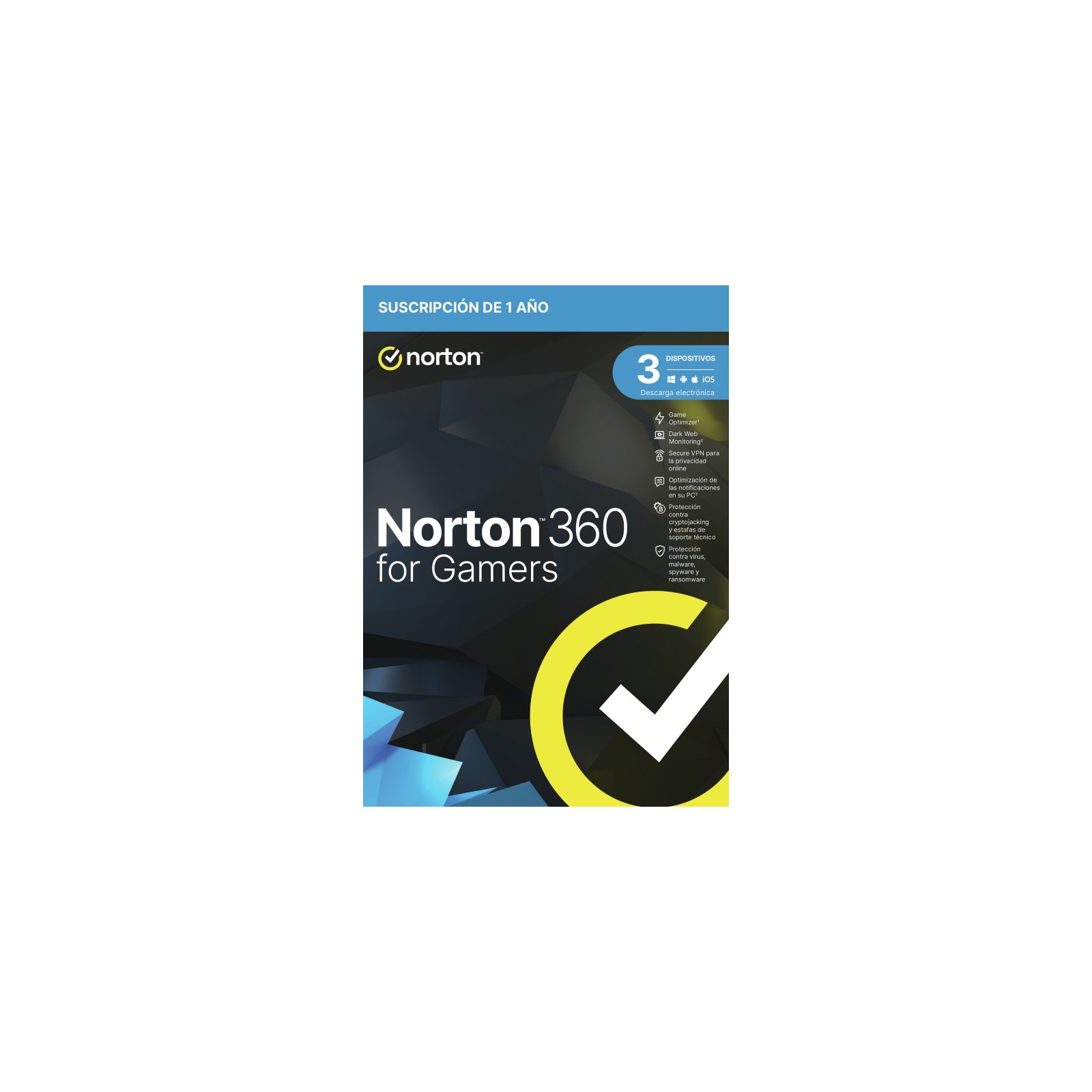 NORTON 360 FOR GAMERS 50GB ES 1 USER 3 DEVICE 12MO