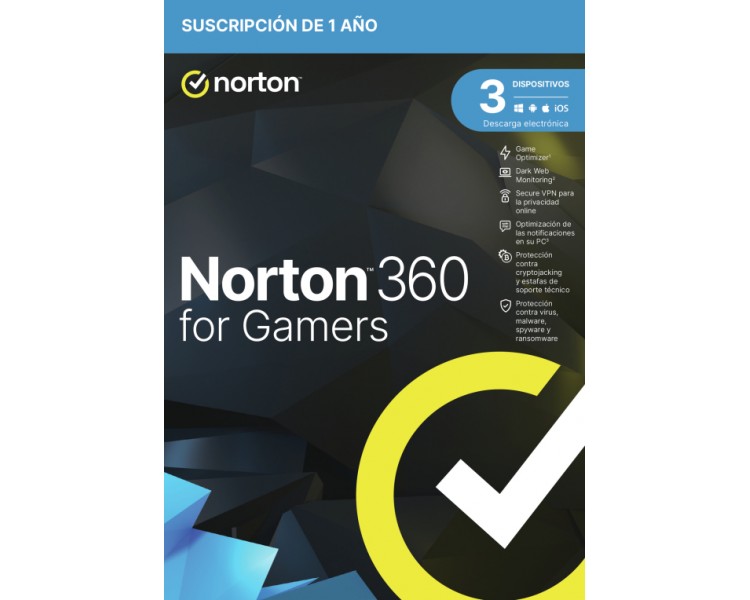 NORTON 360 FOR GAMERS 50GB ES 1 USER 3 DEVICE 12MO