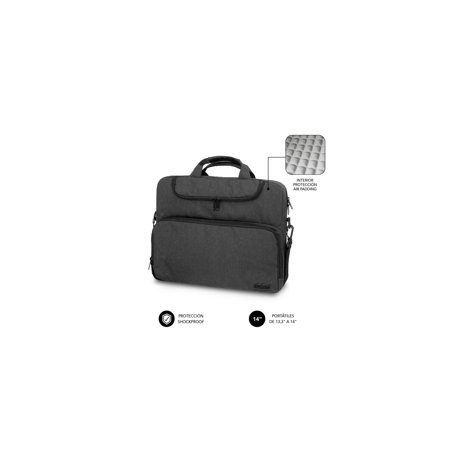 MALETIN SUBBLIM AIR PADDING LAPTOP BAG 133 14 DARK GREY