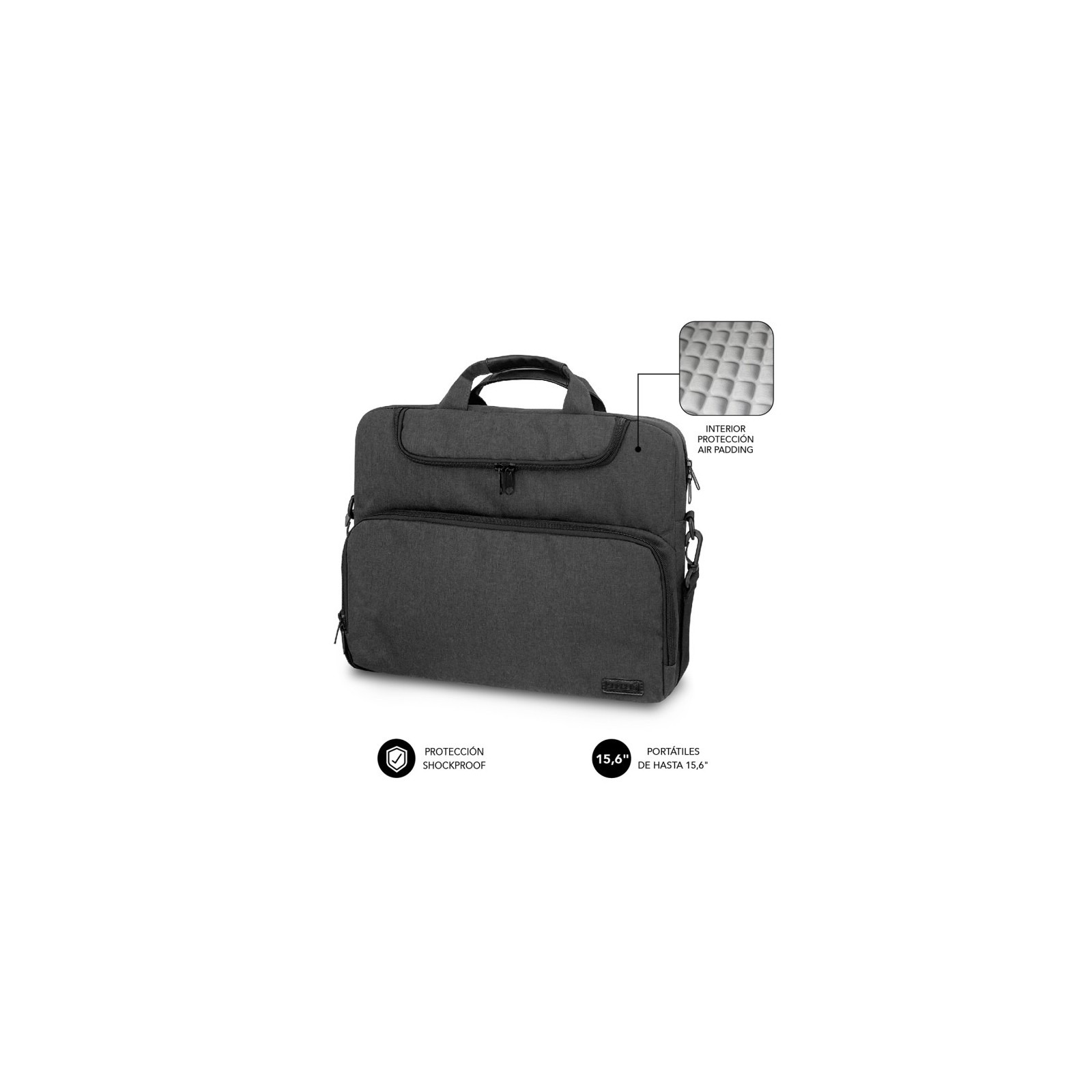 MALETIN SUBBLIM AIR PADDING LAPTOP BAG 156 DARK GREY