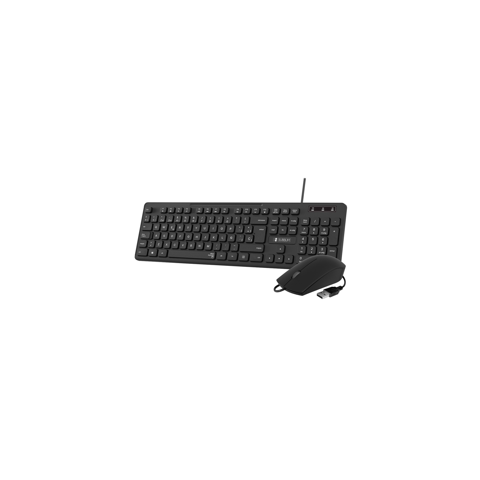 COMBO TECLADO RATON SUBBLIM BUSINESS SLIM SILENCIOSO CON CABLE USB