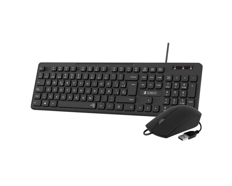 COMBO TECLADO RATON SUBBLIM BUSINESS SLIM SILENCIOSO CON CABLE USB