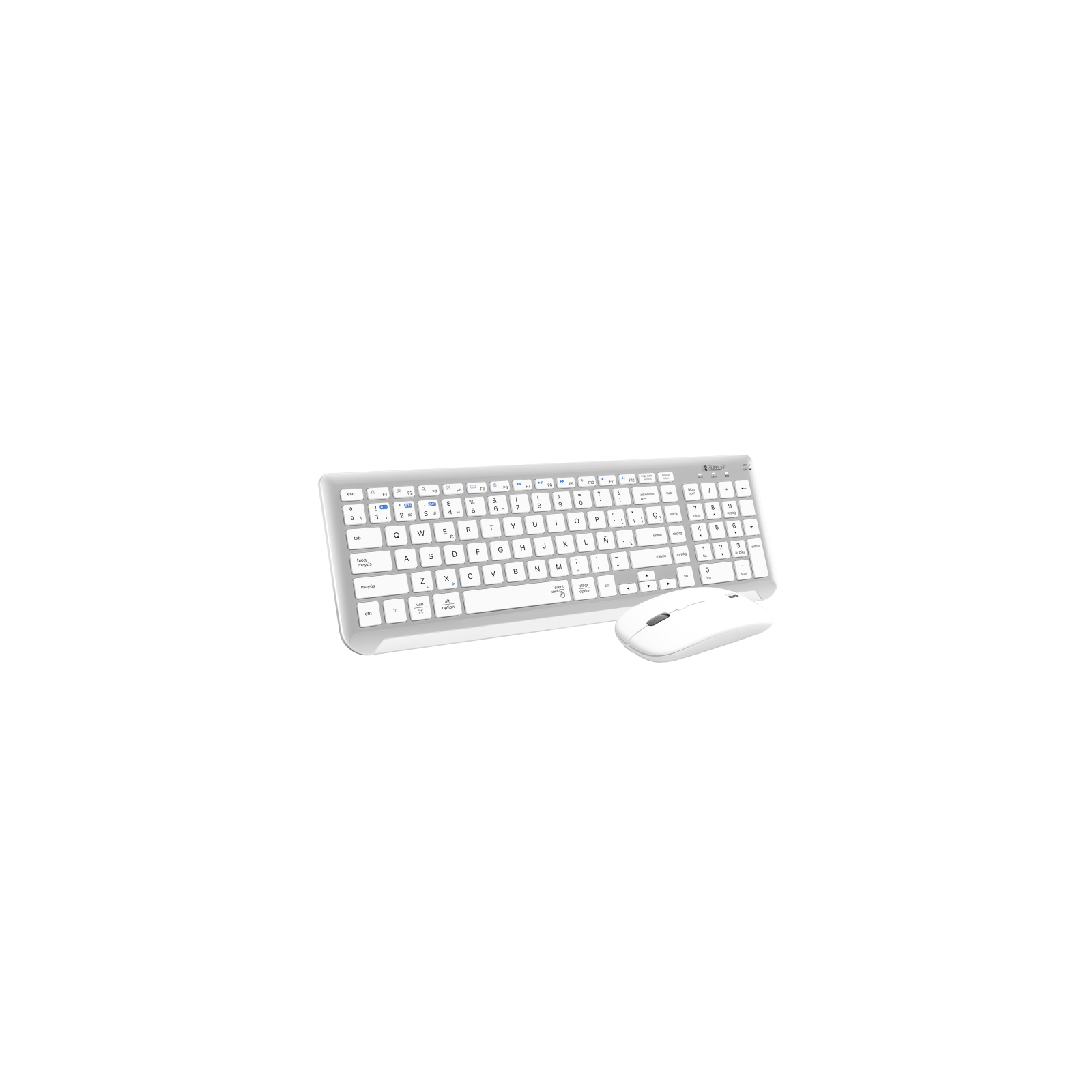 COMBO TECLADO RATON SUBBLIM DUAL PRESTIGE EXTENDIDO PLATA BLANCO