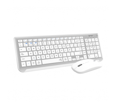 COMBO TECLADO RATON SUBBLIM DUAL PRESTIGE EXTENDIDO PLATA BLANCO