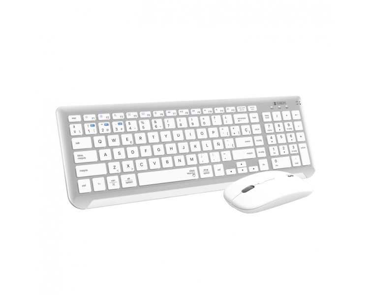 COMBO TECLADO RATON SUBBLIM DUAL PRESTIGE EXTENDIDO PLATA BLANCO