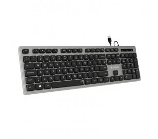 TECLADO USB SUBBLIM WIRED ERGO KEYS SILENT FLAT HQ GREY USB