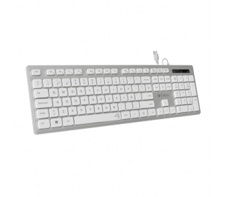 TECLADO USB SUBBLIM WIRED ERGO KEYS SILENT FLAT HQ SILVER USB