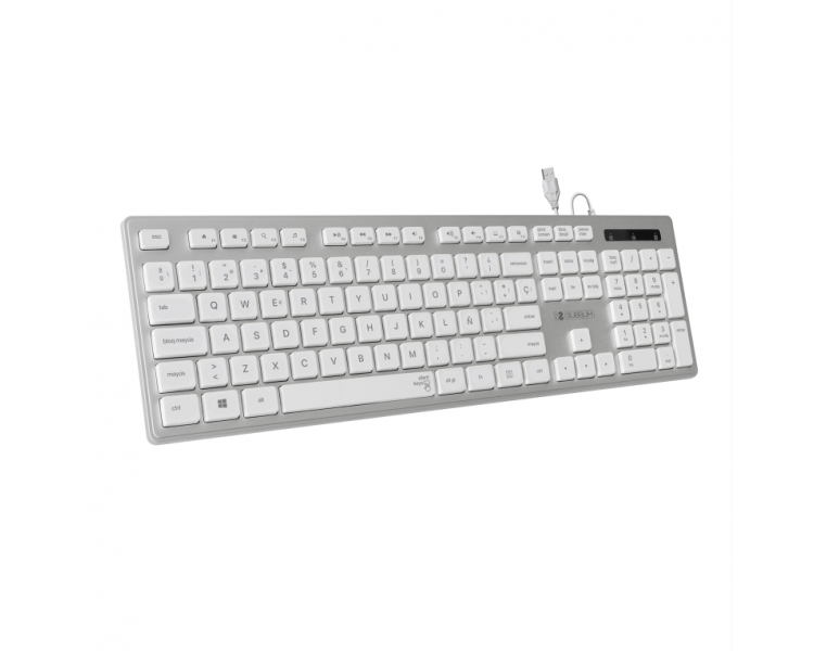 TECLADO USB SUBBLIM WIRED ERGO KEYS SILENT FLAT HQ SILVER USB