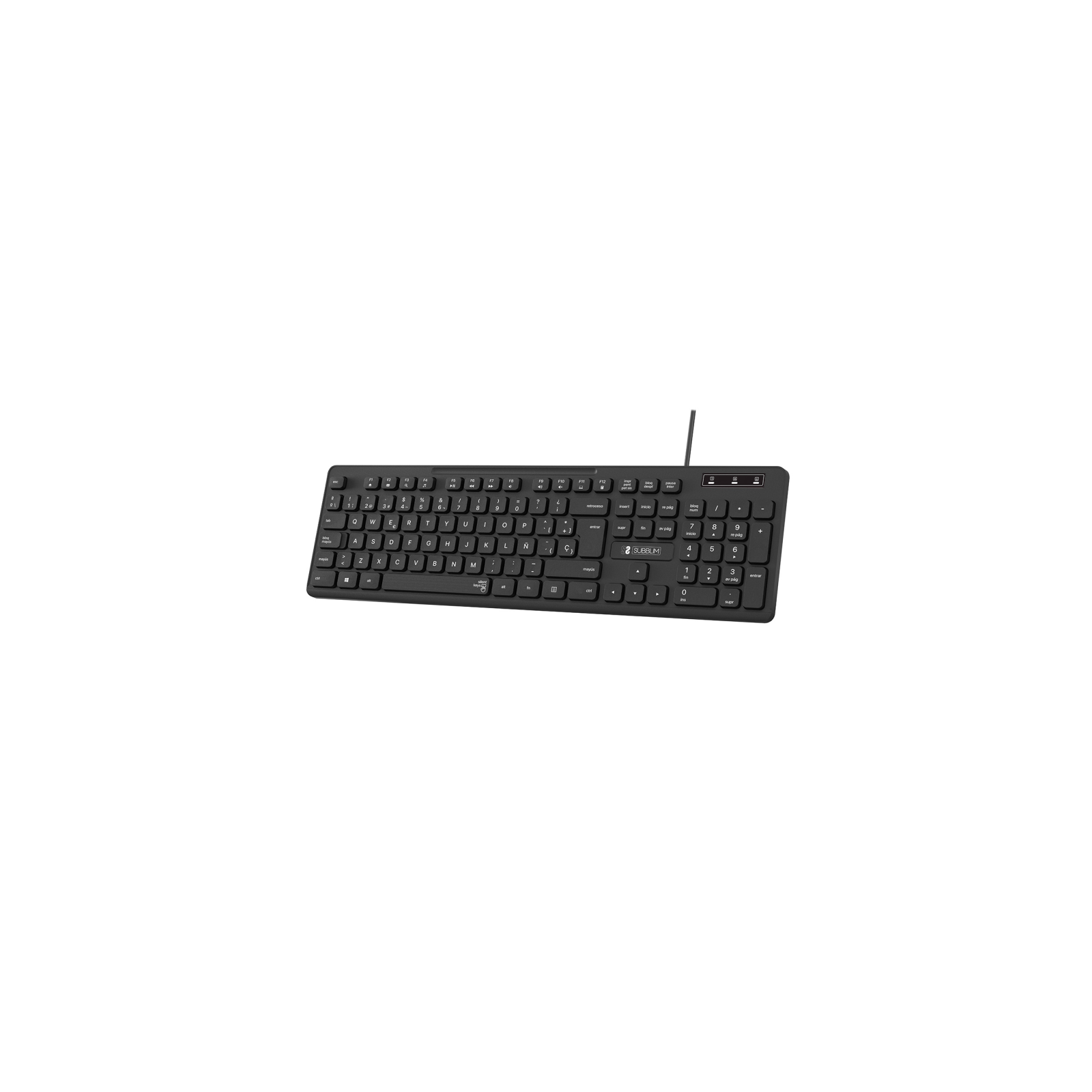 TECLADO SUBBLIM BUSINESS SLIM SILENCIOSO CON CABLE USB