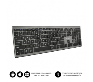 TECLADO SUBBLIM KEYBOARD BLUETOOTH PURE EXTENDED GREY